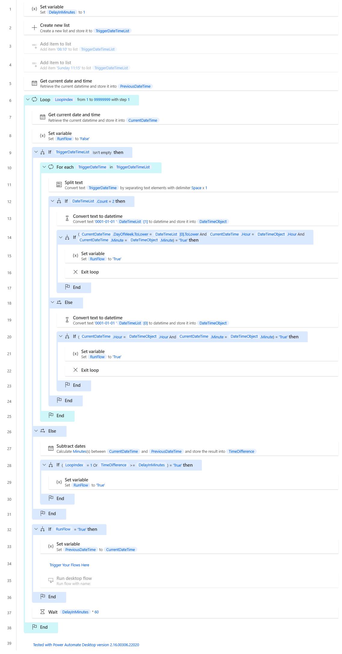 power automate schedule desktop flow